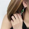 Tancise Jewelry Synthetic Grandmother Green High Carbon Diamond 925 Earrings 10 * 14 Geometric Retro Light Luxury Earrings Silver