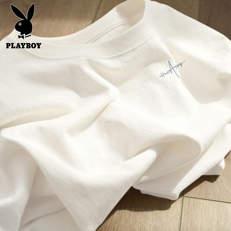 PLAYBOY Men's American Retro Pure Cotton Short Sleeve T-Shirt
