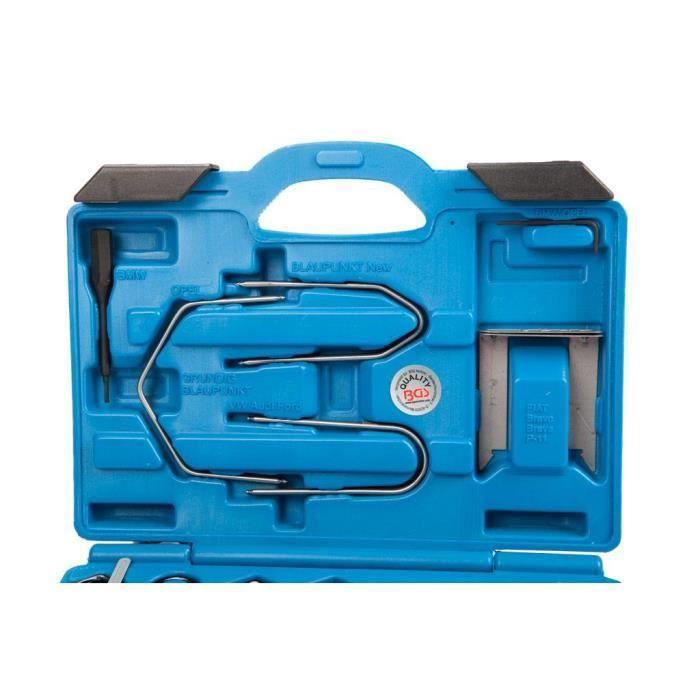 Kit de démontage autoradio - bgs - 32 pièces - acier chrome vanadium - universel - coffret de rangement