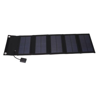 Vikbar solcellsladdare 10W 5V Polykristallin silikonpanel Mobiltelefon Powerbank för utomhusbruk