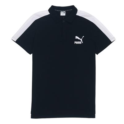 Colorblock Shoulder Print Short Sleeve Polo Shirt Men Tops 598250-01