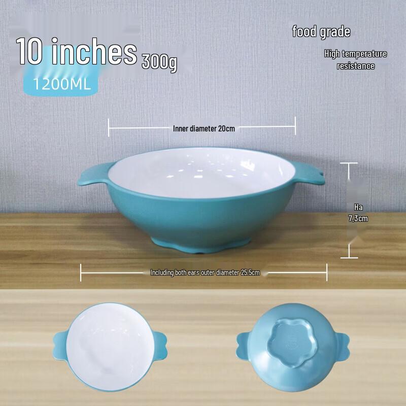 Jingzhouyuan Double-Handle Melamine Noodle Bowl 10 inch