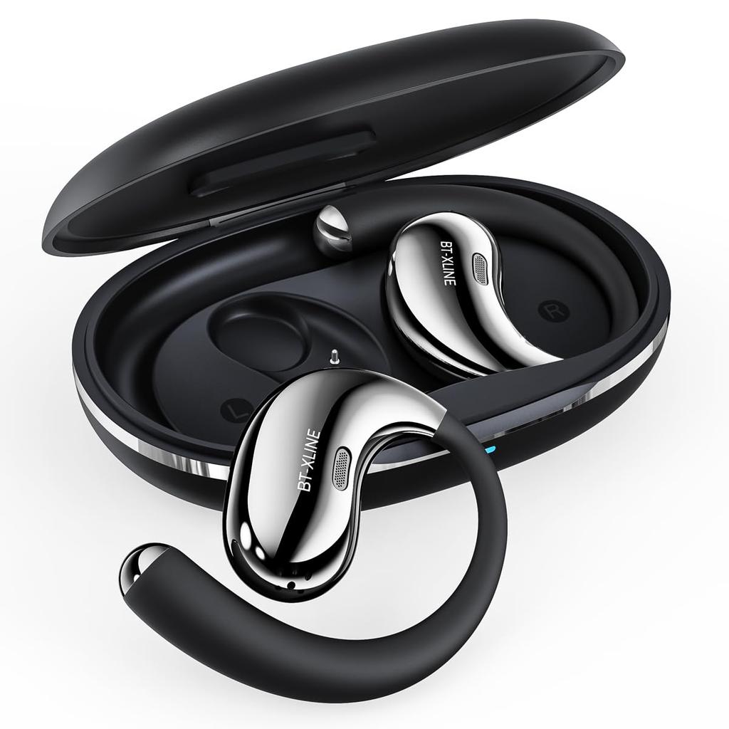 Earphones with Ear Up to 36 Hours of Bluetooth Comfortable Perfect for and More Open-Ear Hooks, Playtime, 6.0, Wireless, Fit, Running, Sports,