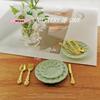 1/12 Scale Miniature Dollhouse Cake Dish with Knife Fork Spoon Set - DIY Decoration Doll House Accessories for 1/12 Scale Models