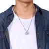 3D Square Pendant Necklaces for Men Boys,Hollow Geometry Stainless Steel Pendant Collars,Trendy Male Jewelry Gifts