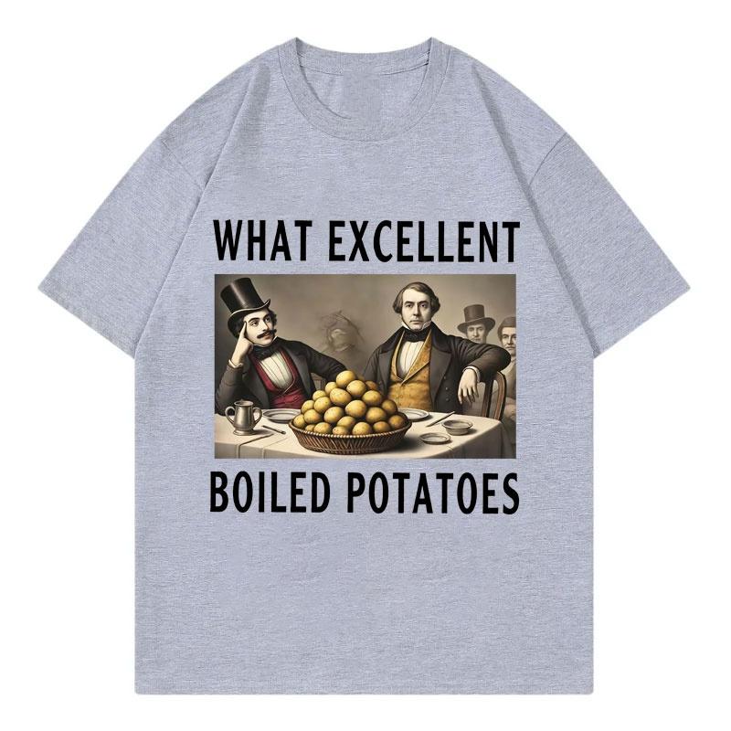 Boiled Potatoes Funny Meme Tshirt Mens Womens Fashion Vintage Short Sleeve Tshirts High Quality Cotton Oversized T Shirts