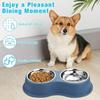 Double-bowl pet set (water and food bowls), feeding bowls for puppies, medium-sized dogs, and cats