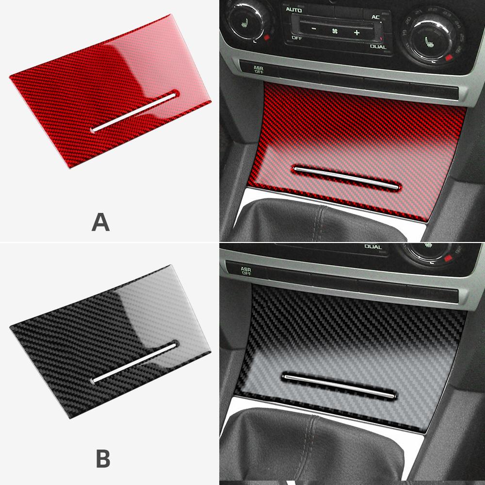 For Skoda Octavia 2005 2006 2007 2008 2009 2010 2011 2012 2013 MK2 A5 Soft Carbon Fiber Sticker Car Gear Shift Ashtray Cover