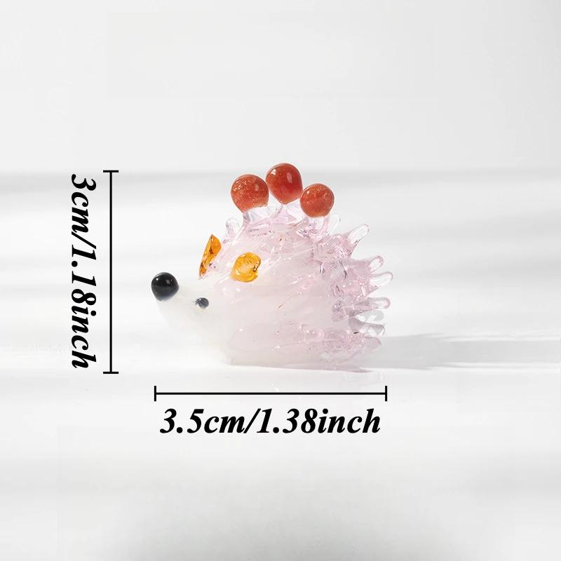 

Cartoon Glaze Little Hedgehog Back Fruit Ornaments Mini Hedgehog Figurines Handmade Crafts Cute Desktop Decoration for Gift New
