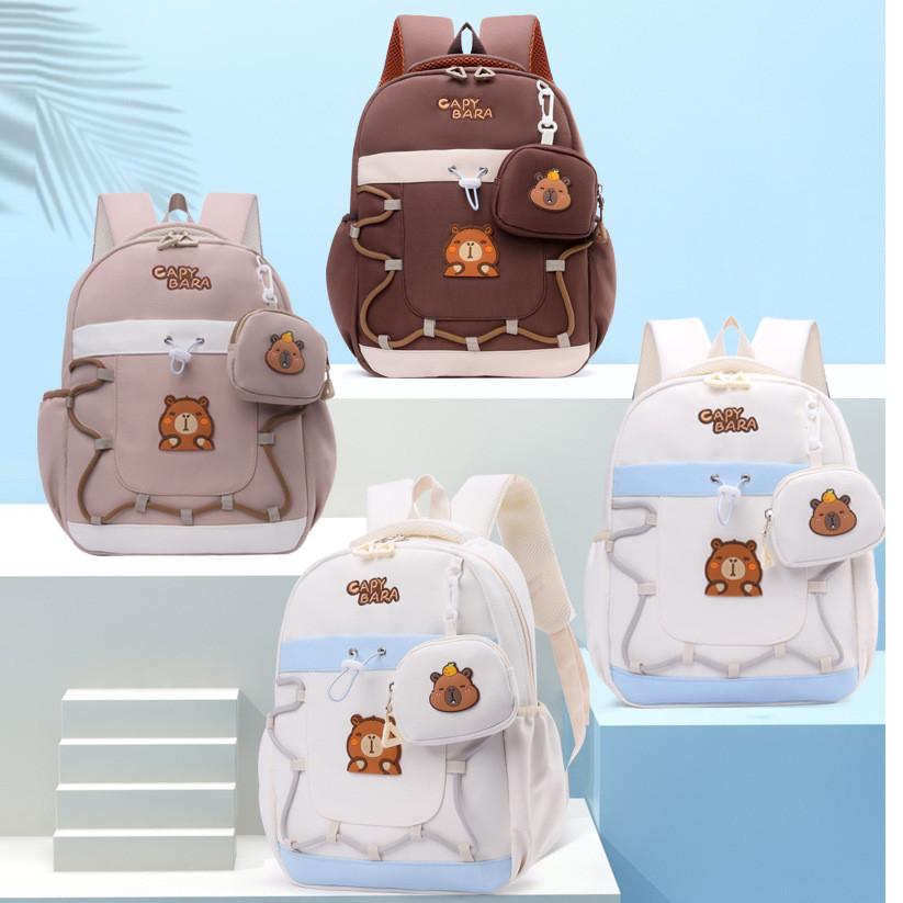 Capybara Kinder Cartoon Stil Nylon Rucksack Mit Leichtem Design Für Schulgebrauch