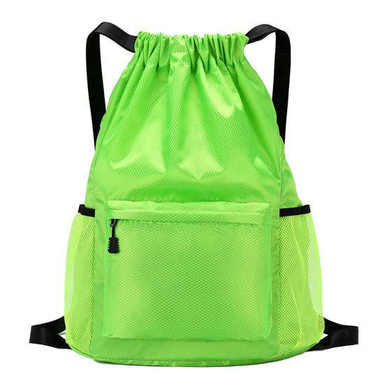 Backpack with Drawstring Closure Waterproof Wear-Resistant Large Capacity Multi-Pocket Design Swimming Gear Backpack