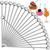 Stainless Steel Cocktail Picks Reusable Cleanable Cocktail Toothpicks Metal Skewers Cocktail Sticks for Drinks 4.3 Inch