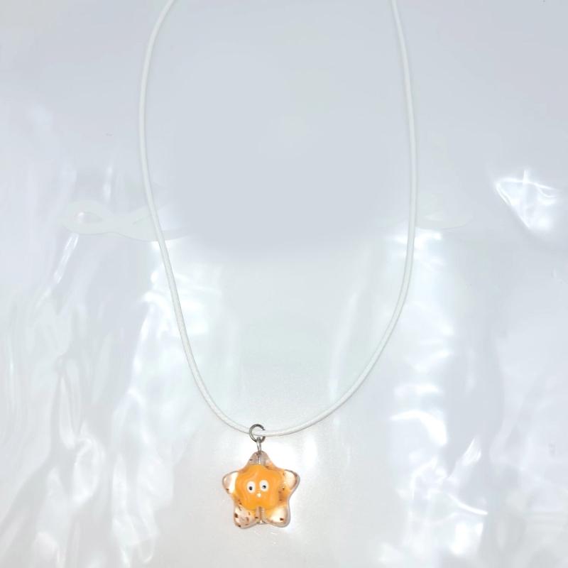 Fashion Star Pendant Necklace Lovely Resin Charm Sweater Chain for Women Teen Girls Korean Choker Clavicle Chain Jewelry