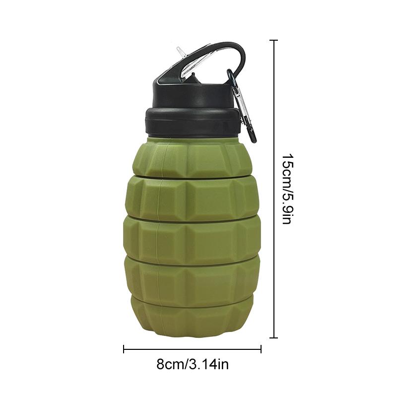 Retractable Foldable Water Bottle High Temperature Resistant Food Grade Silicone Camouflage Biking Hiking Athletic Water Bottle
