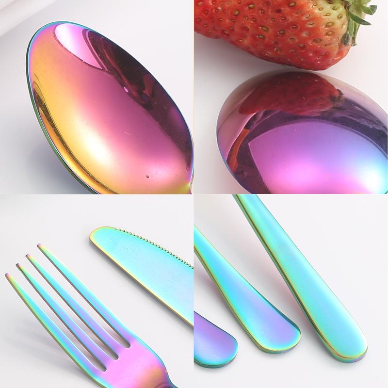 Stainless Steel Cutlery Set, Western-style Steak Knife, Fork, and Dessert Spoon Set (24-piece Set)