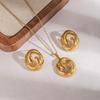 European & American Minimalist Stainless Steel Necklace & Non-fading Earrings Set for Women