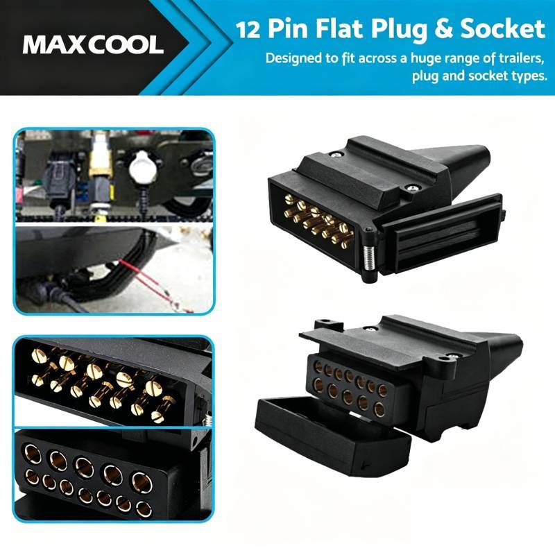 Trailer Camper Rv 12pin Connector With Durable Plastic Housing For Offroad Vehicles