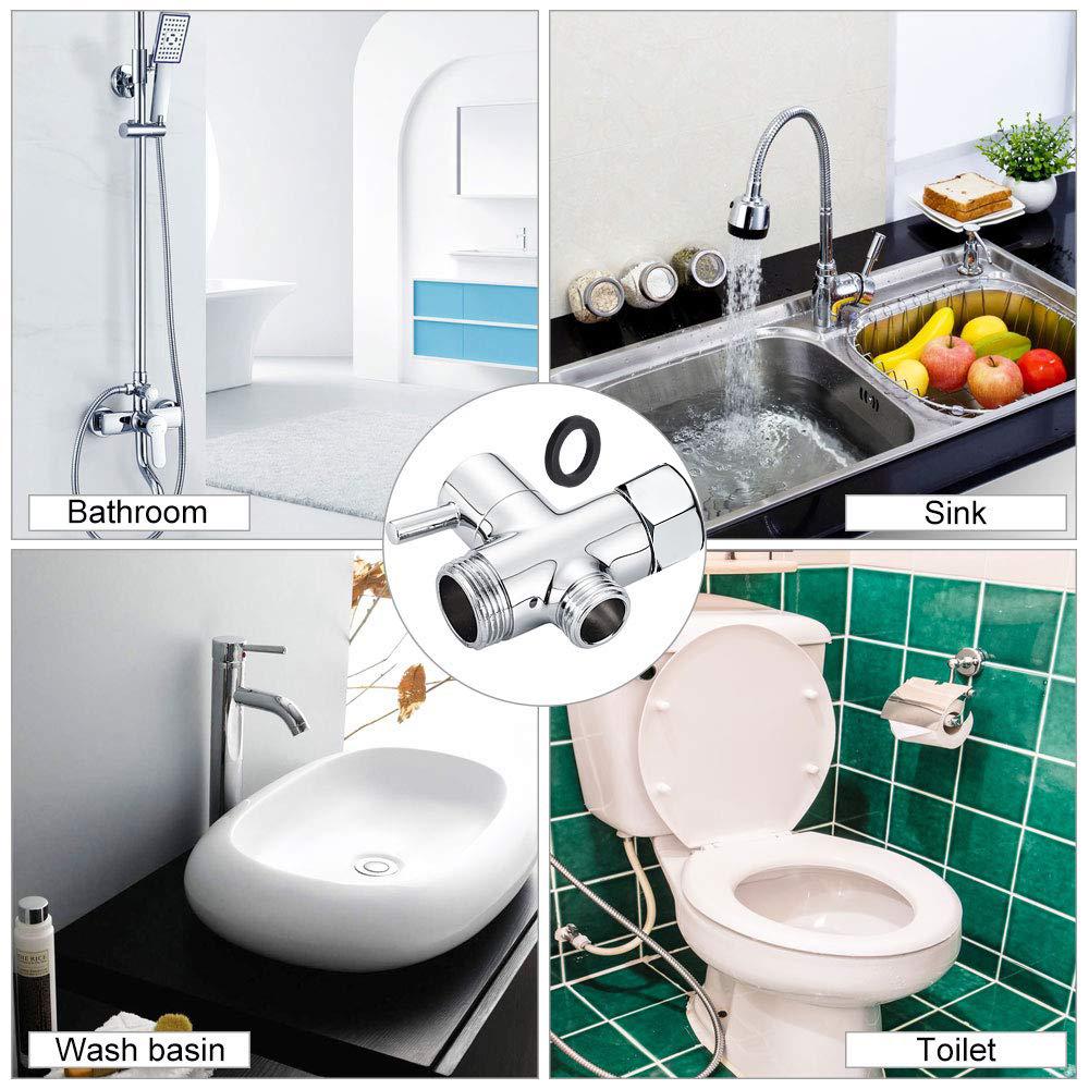 1/2 Brass T-Adapter Bidet Adapter for Bidet Sprayer Toilet with Shut Off Valve Finish Hand Held Bidet Attachment