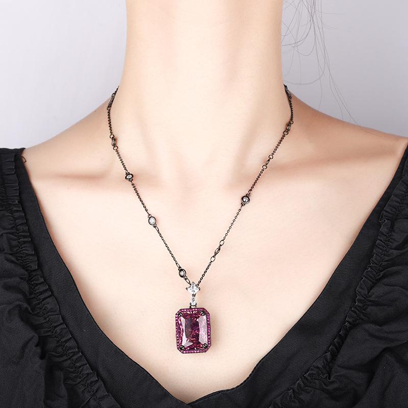 Jewelry Set Bird'S Nest Cut Black Gold Pendant Necklace Main Stone 15 * 20