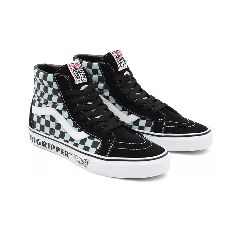 SE Bikes x Vans Sk8-Hi Reissue Big Ripper - Černé Reflexní Šachovnice Unisex Tenisky Plume VN0A4BV8A0E
