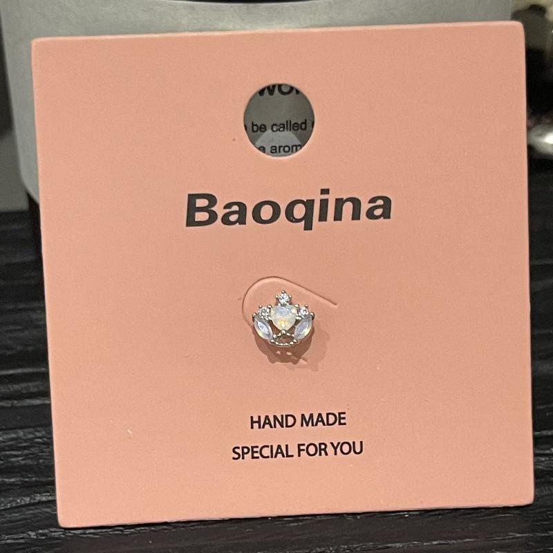 Pink Card Baoqina Flat Threaded Cartilage Stud: Trendy Cross-border Hot-Selling Piercing Jewelry