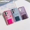 Transparent Glitter Bling Card Holder Wallet Phone Case For Samsung Galaxy S26 S25 S24 S23 Ultra Plus Soft TPU Shockproof Cover