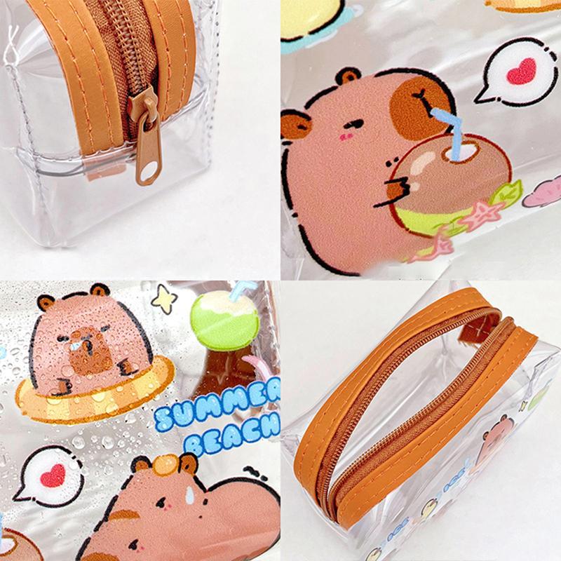 Cute Capybara Coin Storage Bag Transparent Coin Purses Cartoon Lovely Wallet Clear Bags