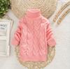 Children's Wool High-Neck Sweater, Cable Knit, Black/White, Unisex Autumn Top