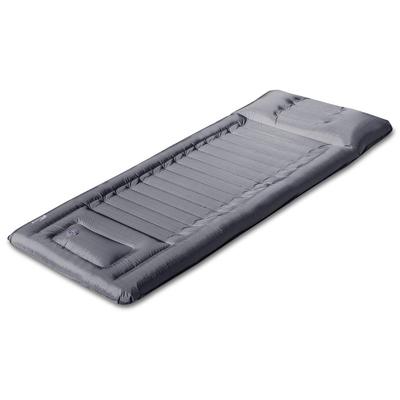 FIELDOOR Compact Air Mat with Pillow 195cm X 75cm X 14cm Equipped with Compact Ripstop Double Outdoor [Gray] Pump, Storage, Fabric, Valve, Camping,