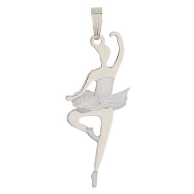 [P3284] - Silberanhänger 'Ballerinas' silber-weiß (rhodiniert) - 25x12 mm