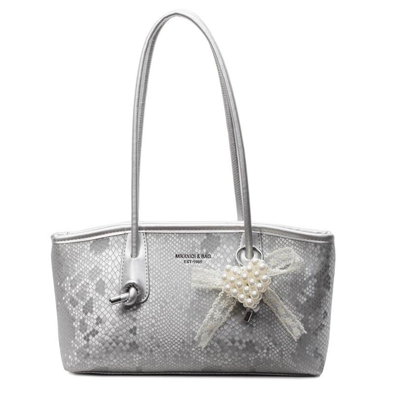 Premium foreign gas bag women's large capacity 2025 new niche summer snakeskin pattern shoulder underarm bag tote bag