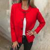 Women's Loose Comfortable Casual And Fashionable Round Neck Button Long Sleeved Stripe Jacket