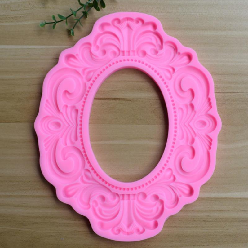 Fotorahmen im europäischen Stil, Silikonform, DIY-Kuchen, Schmuck, Basteln, Ton, Gips, Tropfenform