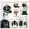 180° Rotary Motorcycle Helmet Wall Hanger with Hooks for Jacket Hat Sport Gear Bike Helmet Garage Home Storage Rack