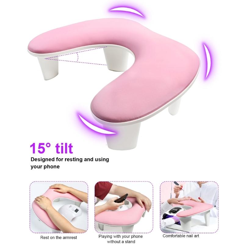 Lightweight Manicure Hand Support Armrest Pillow Slanted Wrist Rest Durability PU Material Easy Cleaning for Nail Work