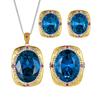 Jewelry Simulation Blue Spinel Light Luxury High Jewelry Set 15 * 20-10-12
