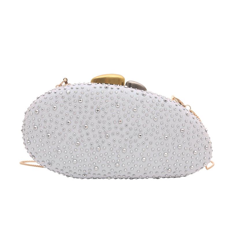 

2026 Luxury Evening Bags for Women - Rhinestone Clutch Purse with Crystal Decorations, Wedding Party Handbag белый
