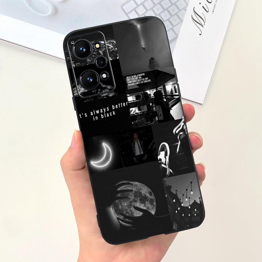 Phone Case For Realme GT Neo2 5G Soft Silicone Coque Funda Cute Cat Moon Night Painting Cover For OPPO Realme GT Neo 2 GTNEO2