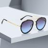 Vintage Sunglasses For Women Fashionable Modern Wavy Frame Semi Transparent Gradient Lens Golden Decorative Glasses Women