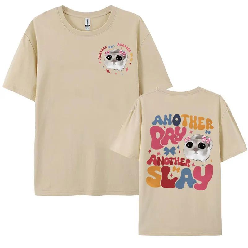 Funny Another Day Another Slay Print Tshirt Cute Trendy Hamster Meme Tshirts Men Womens Summer Casual 100 Cotton T Shirt Tops