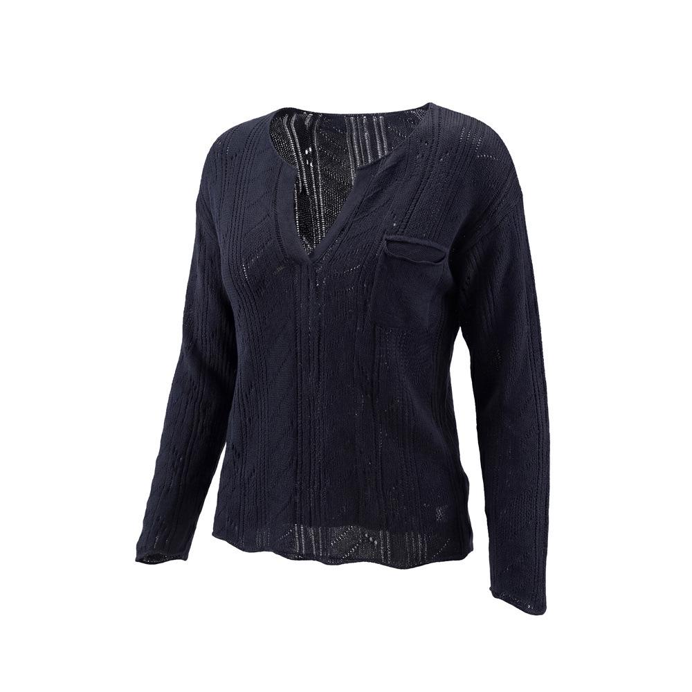 

Женский вязаный кардиган HeyHenry с V-образным вырезом для защиты от солнца - Весна и лето, свободный крой, топ с длинным рукавом L королевский синий