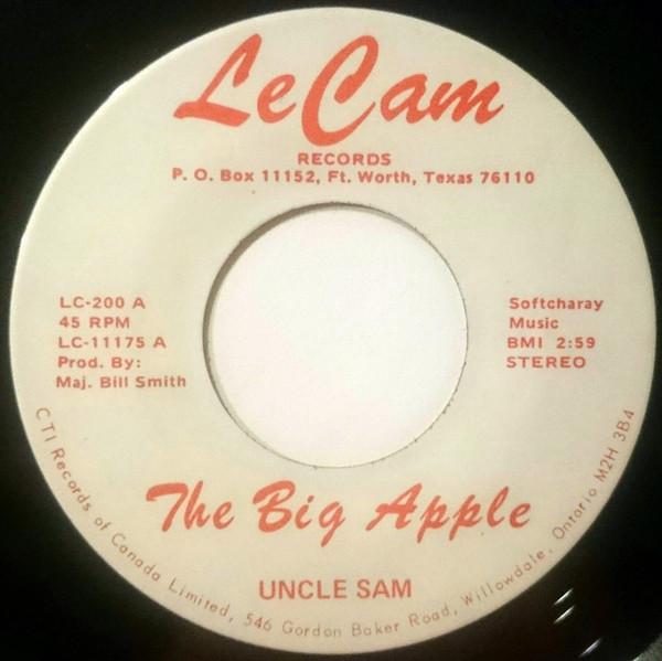 7-дюймовая пластинка UNCLE SAM The Big Apple LC200 Le Cam Records Канада SoulFunk Б/у