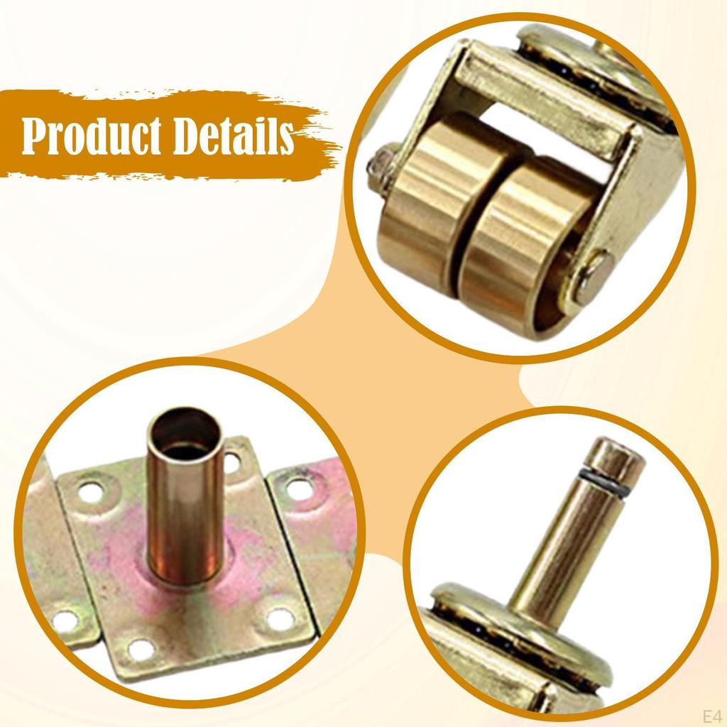 4 Brass Piano Casters for Pianos, Metal Parts, Easy Assembly, Spare Part, Tuning Tool