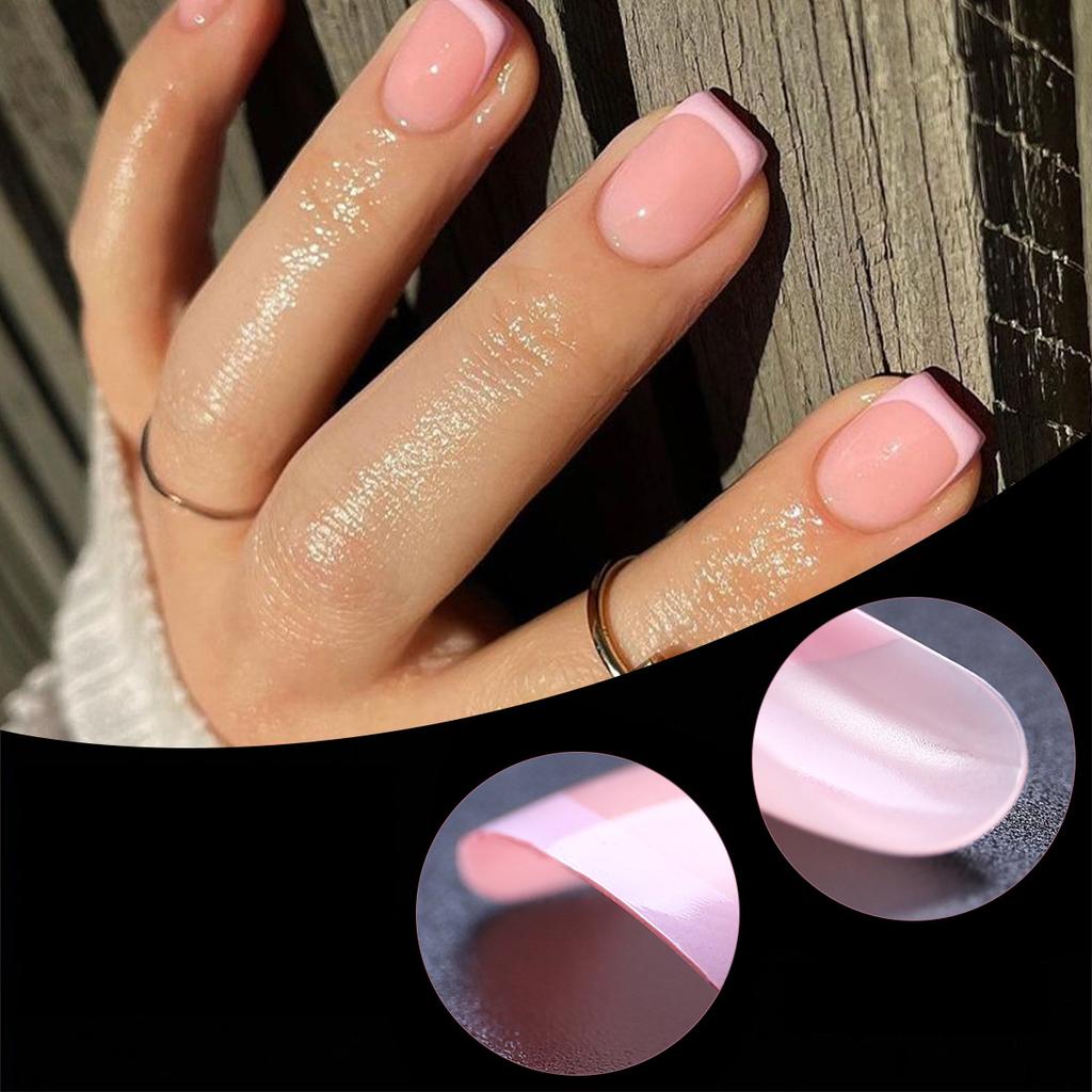 240 Piece Box Of Armor Pieces High-end Feel Bare Pink Fake Nail Pieces French Style Simple And Fashionable Short Wearing Nail Patches