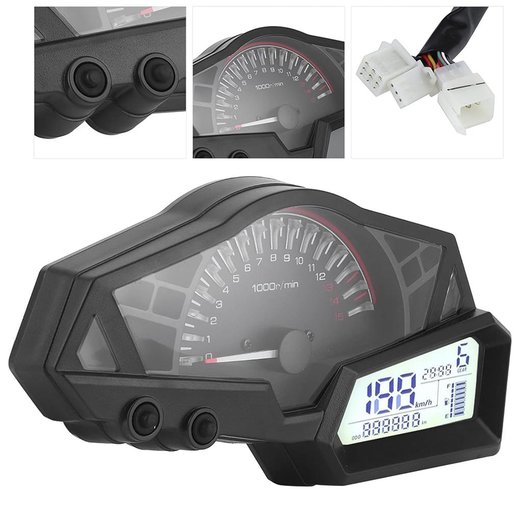 LCD Motorcycle Odometer Speed Fuel Gauge 15000RPM Replacement for NINJA 300/EX300/300SE 13?15 2015 300 odometer Motorcycle Tachometer Speedometer