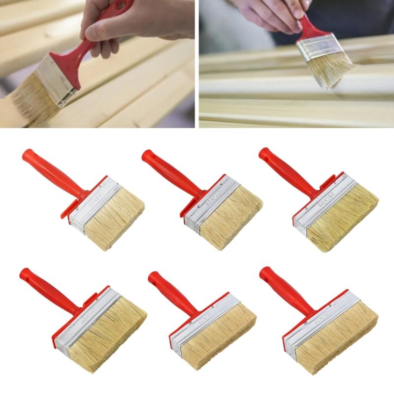 4 Pack Wall and Deck Stain Brushes with Ferrules Convenient Accessory for Solvent Base Paints Wood Finishes Use