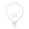 3pcs/set Elegant Pendant Necklace Earrings Set Fashion Imitation Pearl Accessories For Women's Party Festivals Wear Perfect Gift