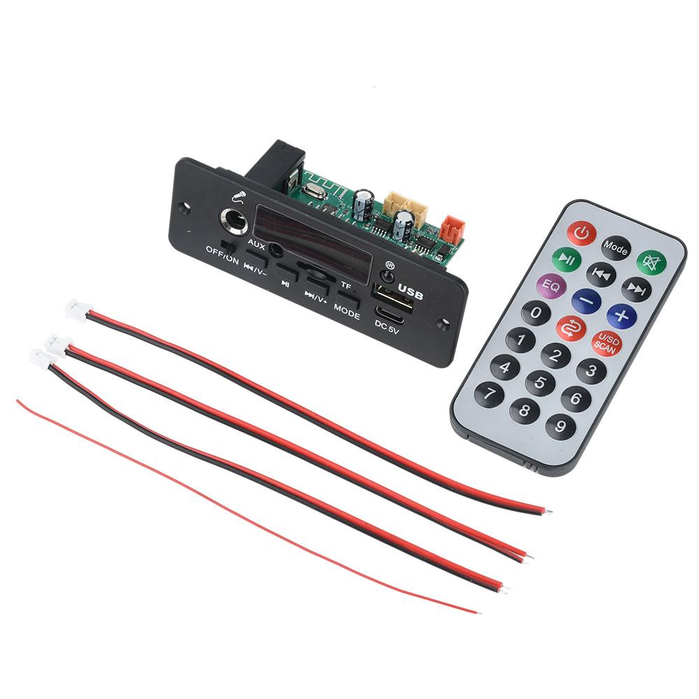 

5W+5W Digital Amplifier MP3 Decoder Board DC 5V Bluetooth 5.0 FM Support Microphone Car MP3 Player with Remote Controller
