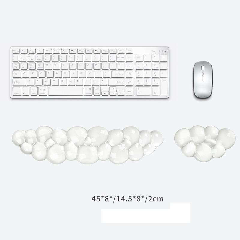 Ergonomic Cloud Silicone Gel Keyboard and Mouse Wrist Rest Set Clear Wrist Rest for Keyboard 60%/68%/75%