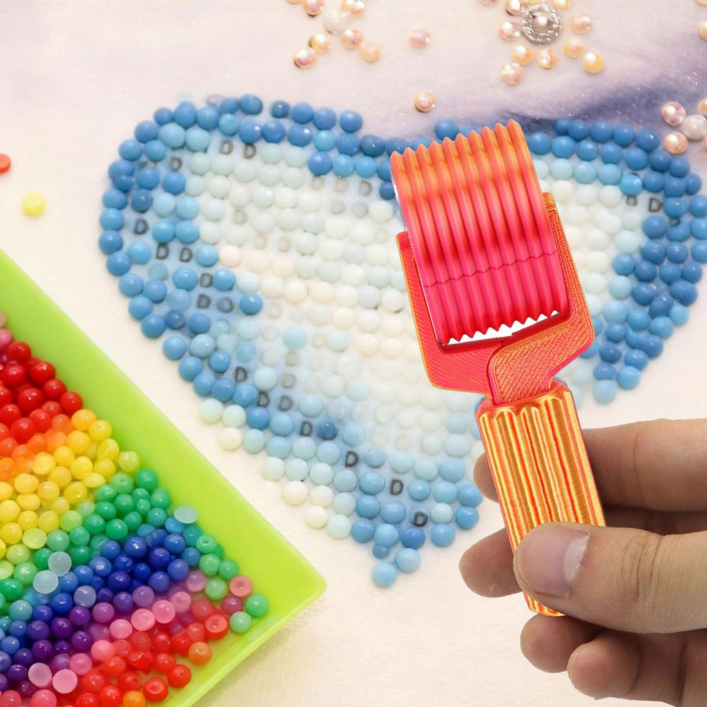 Rhinestone Painting Roller Easy Grip Handheld Rhinestone Embroidery Press Roller for Pressing Red Gold Gradient Color